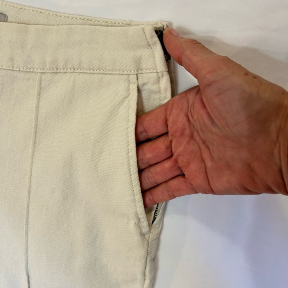 Rachel Comey Off-White Cropped Wide Cuff Pants Side Zip Pockets Front Seam Sz 0 - Picture 3 of 12